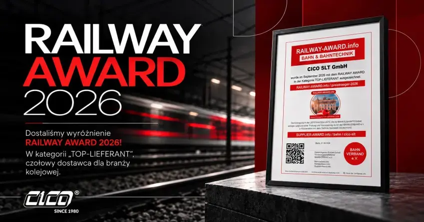 CICO® z wyróżnieniem RAILWAY AWARD 2026 w kategorii „TOP-LIEFERANT”